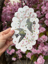 Load image into Gallery viewer, Violet Green Swallows & Blossoms Wall Hanging