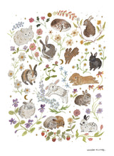 Load image into Gallery viewer, Rabbits Art Print with Iridescent Foil