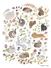 Load image into Gallery viewer, Rabbits Art Print with Iridescent Foil