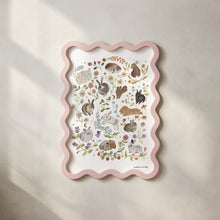 Load image into Gallery viewer, Rabbits Art Print with Iridescent Foil