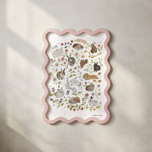 Load image into Gallery viewer, Iridescent Foil Art Print- Rabbits- Wholesale