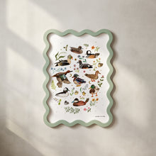 Load image into Gallery viewer, Ducks Art Print with Gold Foil