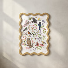 Load image into Gallery viewer, Spring Birds Art Print with Gold Foil