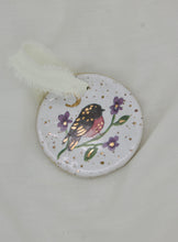 Load image into Gallery viewer, Pink Robin Ornament bright white
