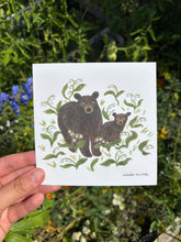 Load image into Gallery viewer, Black bears &amp; lily of the valley Postcard
