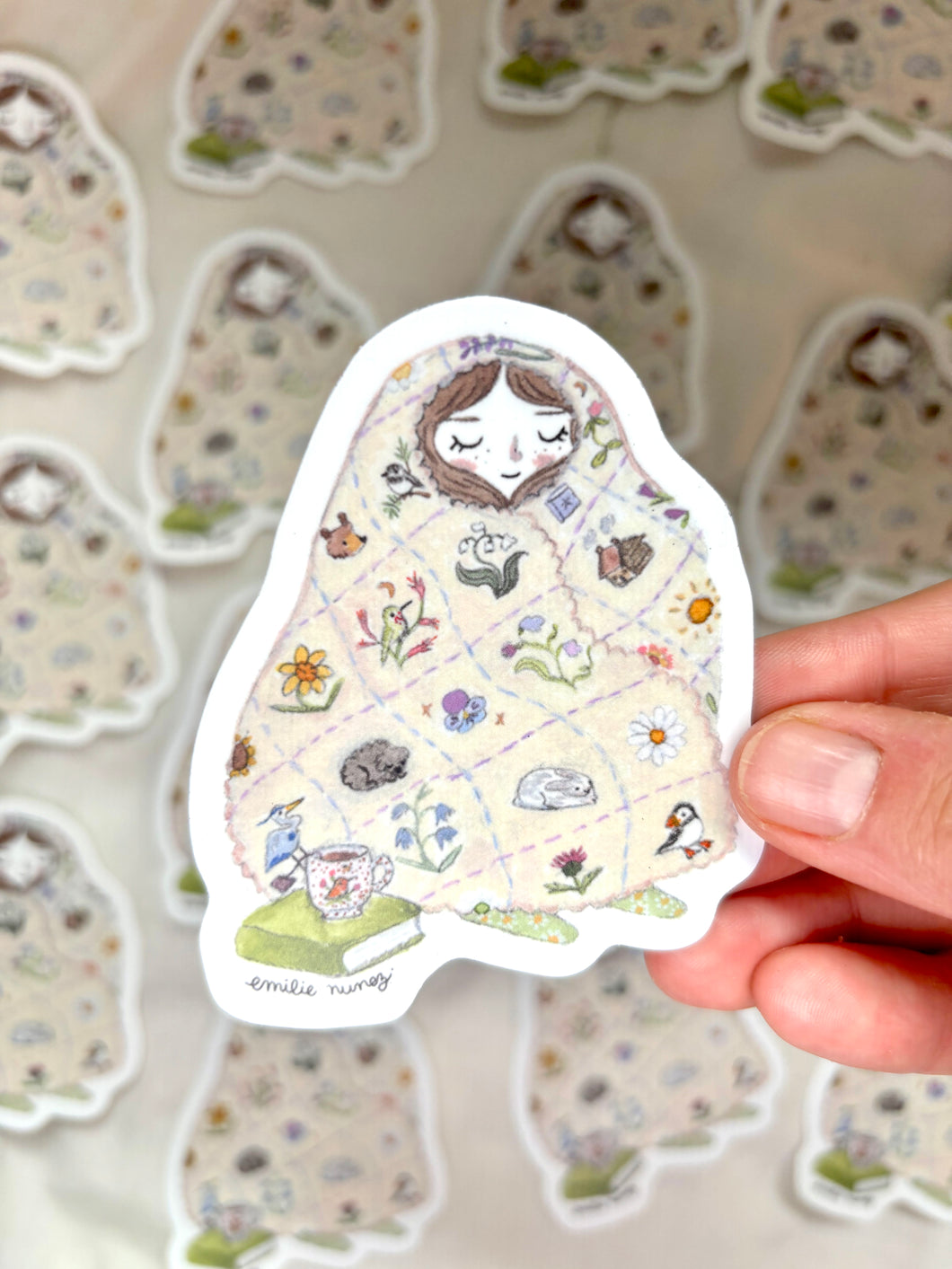 Gal Sticker Card Cozy Gal Sticker – Emilie Nunez Art