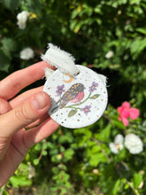 Load image into Gallery viewer, Pink Robin Ornament bright white
