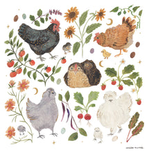 Load image into Gallery viewer, Chickens Art Print - Wholesale
