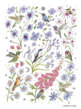 Load image into Gallery viewer, Spring Hummingbird Garden Art Print

