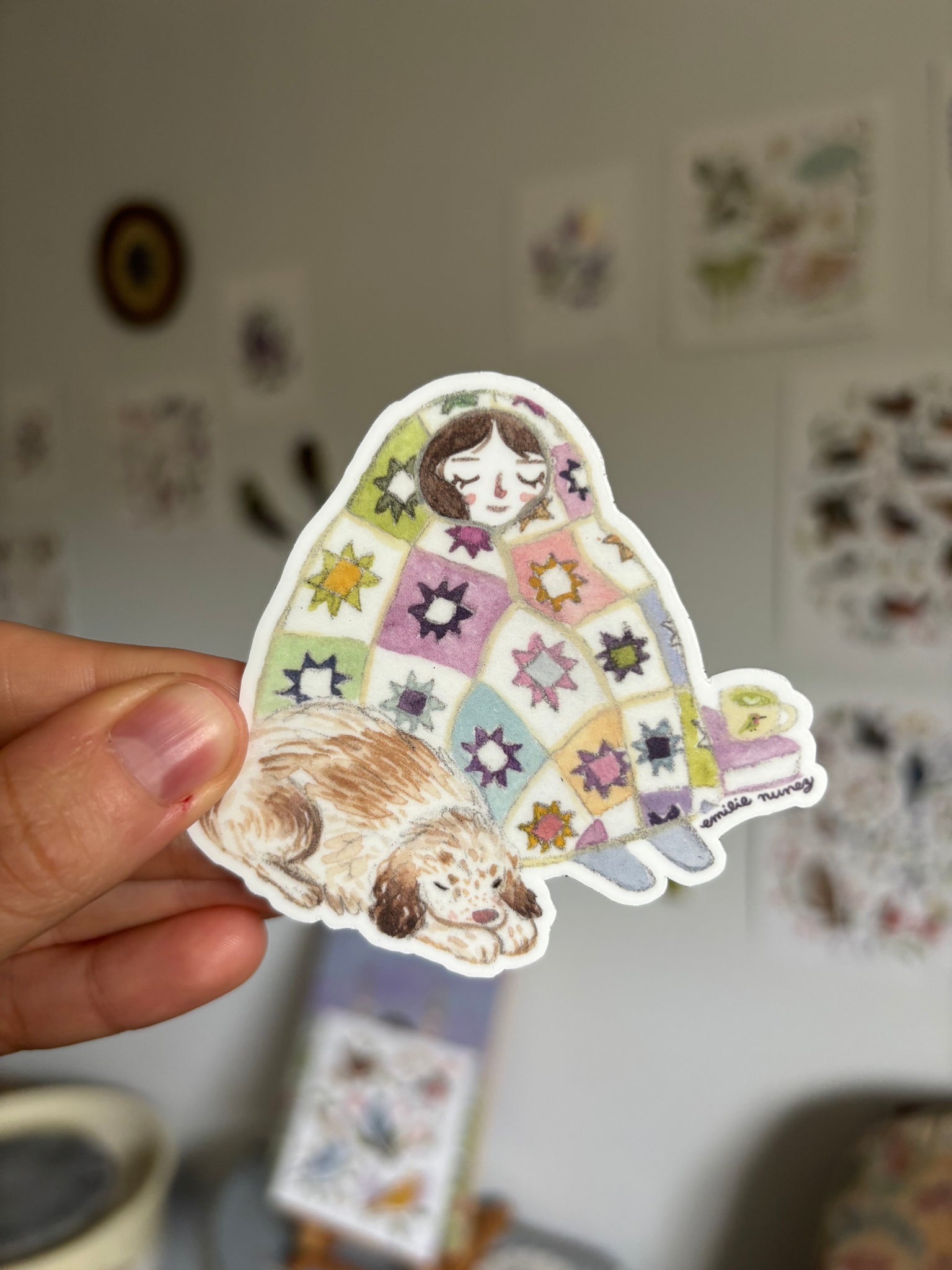 Gal Sticker Cozy Gal Sticker – Emilie Nunez Art