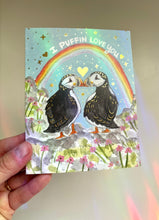 Load image into Gallery viewer, "I Puffin Love You" Gold Foil Greeting Card
