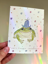 Load image into Gallery viewer, "Let's Froggin' Celebrate" Iridescent Foil Greeting Card
