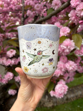 Load image into Gallery viewer, Anna’s Hummingbird Blossom Vessel Periwinkle
