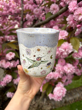 Load image into Gallery viewer, Anna’s Hummingbird Blossom Vessel Periwinkle
