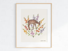 Load image into Gallery viewer, Deer &amp; Gladiolus Art Print
