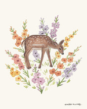 Load image into Gallery viewer, Deer &amp; Gladiolus Art Print
