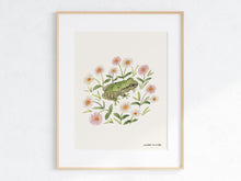 Load image into Gallery viewer, Bird-voiced Tree Frog &amp; Daisies Art Print - Wholesale
