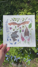 Load and play video in Gallery viewer, Silver Foil Art Print- Bats- Wholesale
