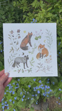 Load and play video in Gallery viewer, Gold Foil Art Print- Foxes- Wholesale
