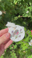 Load and play video in Gallery viewer, Pink Robin Ornament bright white
