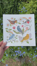 Load and play video in Gallery viewer, Song Birds Art Print with Iridescent Foil
