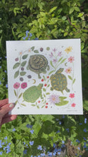 Load and play video in Gallery viewer, Gold Foil Art Print- Turtles- Wholesale

