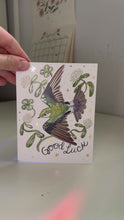 Load and play video in Gallery viewer, "Good Luck" Gold Foil Greeting Card

