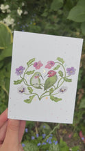 Load and play video in Gallery viewer, "Hummingbird Love" Iridescent Foil Greeting Card
