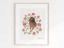 Load image into Gallery viewer, Dog &amp; Peony Art Print
