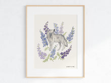 Load image into Gallery viewer, Wolf &amp; Larkspur Art Print
